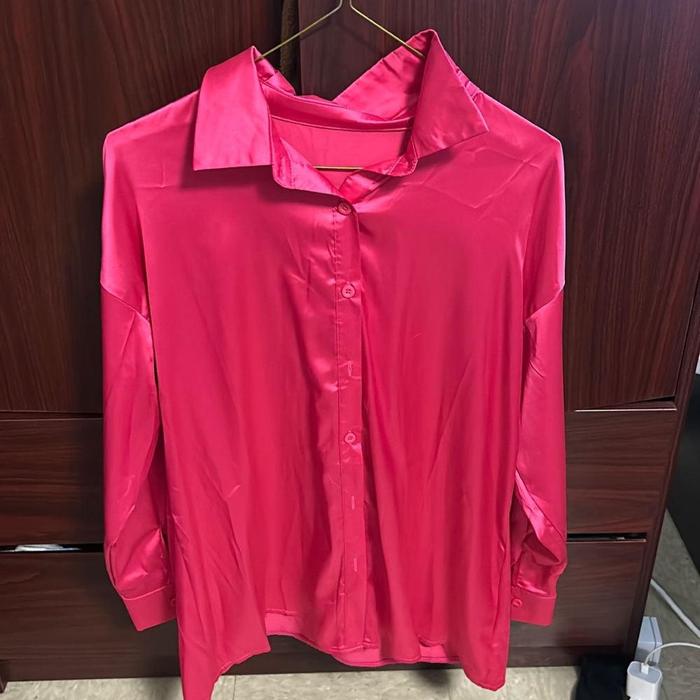 Hot Pink Button Down Shirt